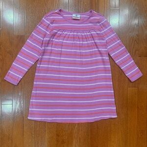 Hanna Andersson Pink Striped Play Pullover Dress Long Sleeve Girls 110 5 Cotton
